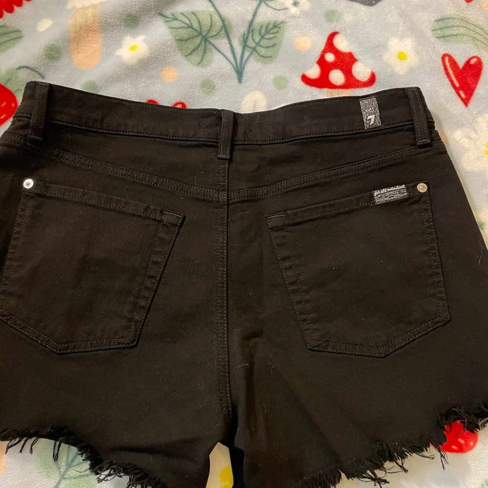 seven for all mankind black denim shorts - Picture 2 of 6